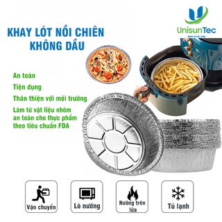 Set 20 khay giấy bạc lót nồi chiên không dầu đủ kích thước