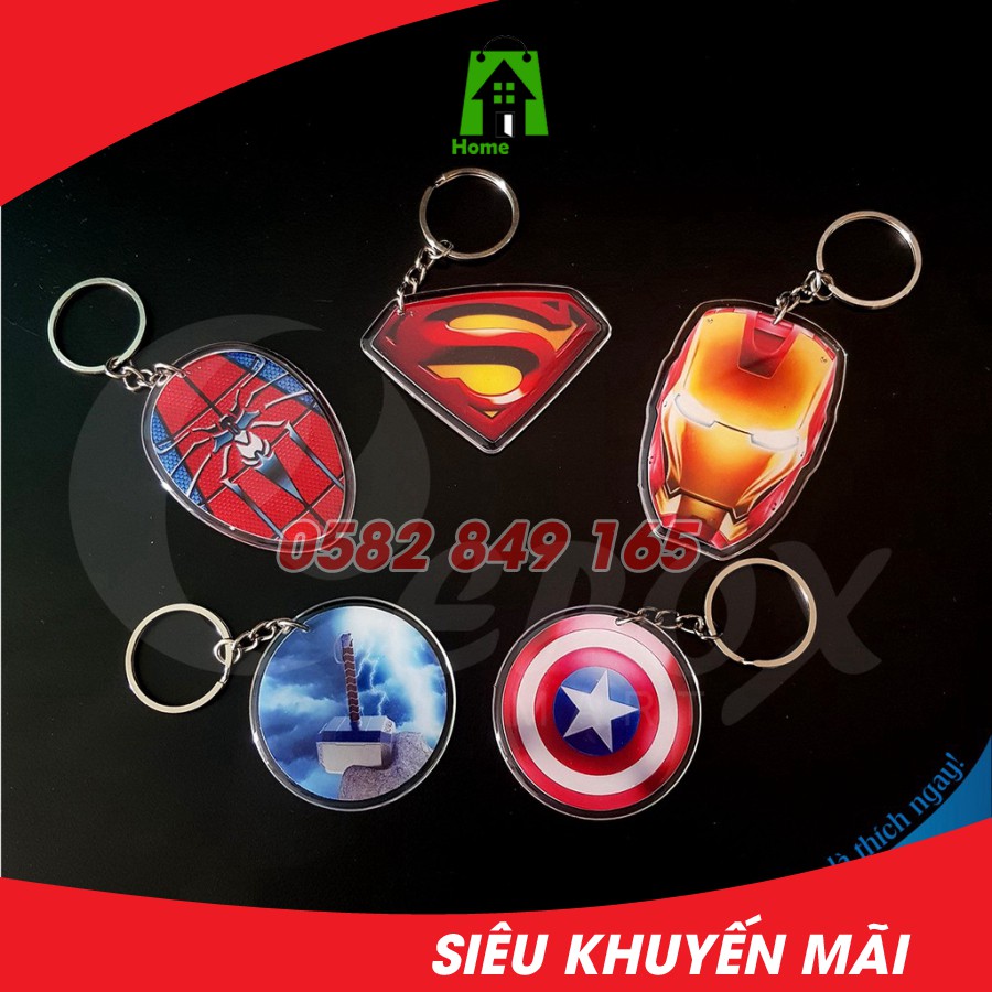 Móc khóa Avenger Ironman, Captain America, Spiderman, Thor, Superman keo epoxy [Cực Ngầu]