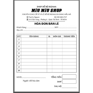 20 CUỐN HÓA ĐƠN / BIÊN NHẬN A6