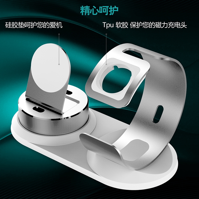 Đế Sạc Không Dây 3 Trong 1 Bằng Hợp Kim Nhôm Cho Apple Watch Airpods