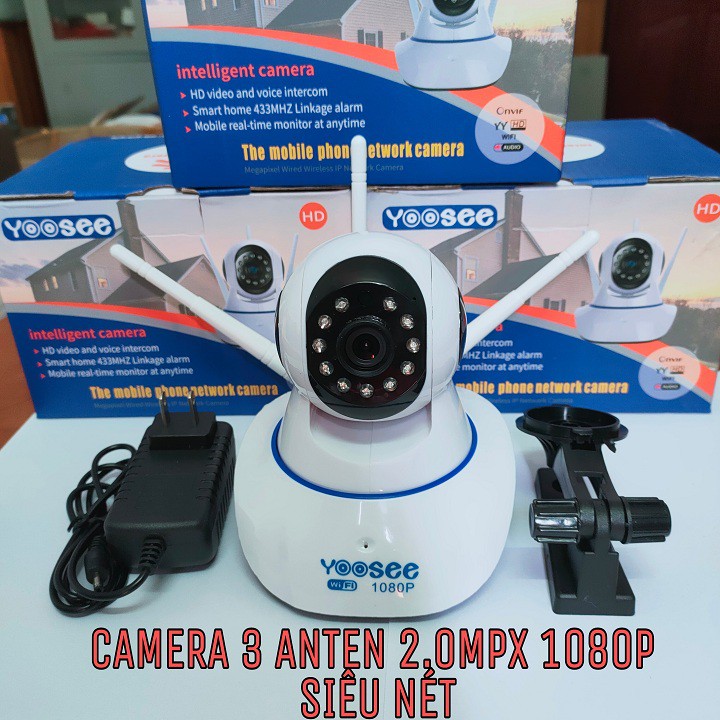 [RẺ NHẤT SÀN] CAMERA YOOSEE 3 ANTEN XOAY 360 ĐỘ IP WIFI 2.0MPX FHD 1080P SIÊU NÉT