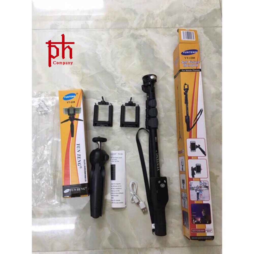 Combo Gậy Tự Sướng YT1288 Kèm Giá Đỡ 3 Chân | BigBuy360 - bigbuy360.vn