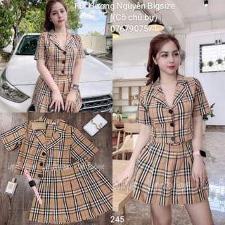 Bigsize set vest váy bbr siêu cute