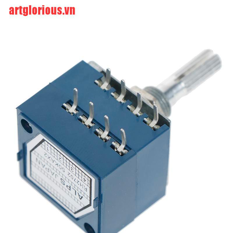 【artglorious】1Pcs potentiometer 50K log alps audio amp volume control pot stere