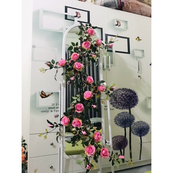 Dây Hoa Hồng PHÁP Dây Leo Cổ Dài 1m7  - Hoa Gỉa , Dây Hoa Trang Trí.