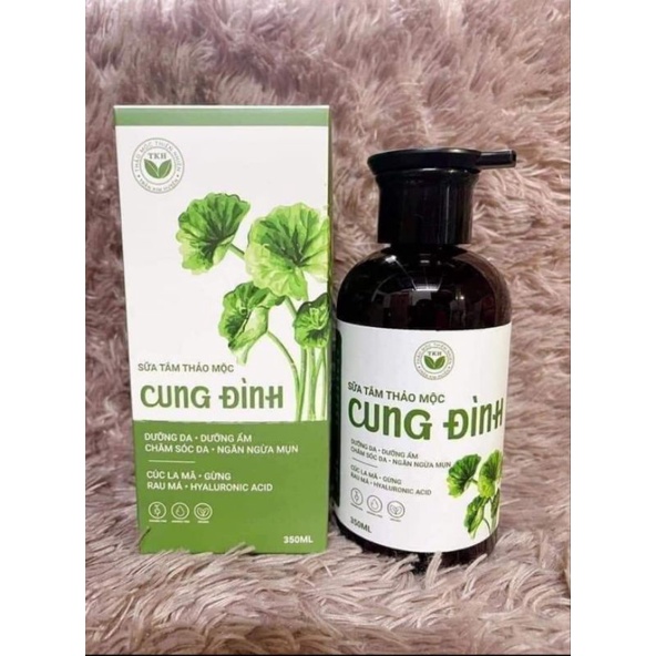 Sửa tắm CUNG ĐÌNH 2 trong 1trần Kim Huyền.350ml Tắm trắng, Tẩy da chết hàng ngày, mụn lưng, ngứa ngáy