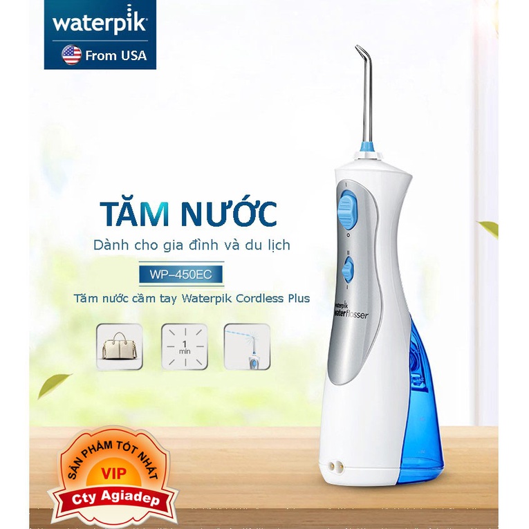 [Chính hãng - 220V] Tăm nước cầm tay Waterpik WP450EC được các gia đình tin dùng