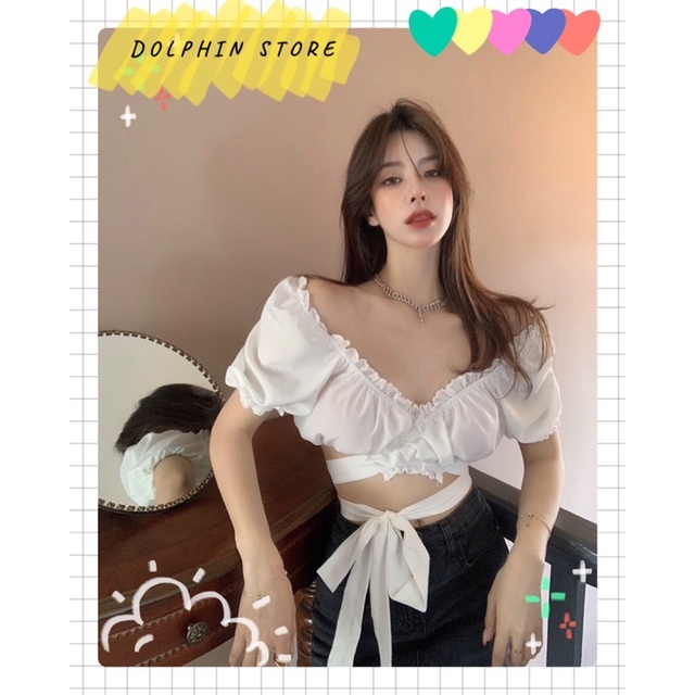 BIGSIZE Croptop cột nơ bigsize