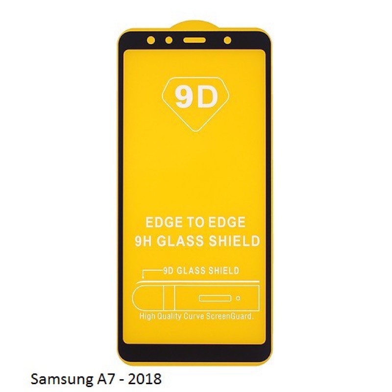 A7 2018/A750_ Kính cường lực full màn 9D Sam Sung A7 2018 tặng kèm giấy lau màn hình