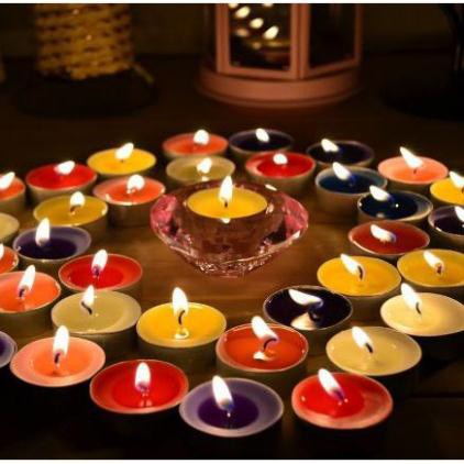 10 Nến tealight tròn xông tinh dầu không mùi viên sáp tỏ tình Happy Birthday trang trí tiệc đốt hương Candle