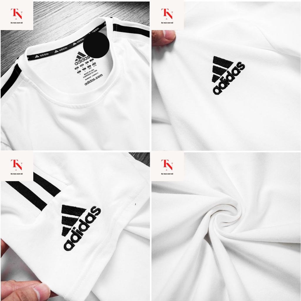 Đồ bộ nam cao cấp, bộ thể thao nam  Adidas chất cotton cộc tay cổ tròn thoáng mát, thấm hút nhanh H02 - Tình Ngọc Store