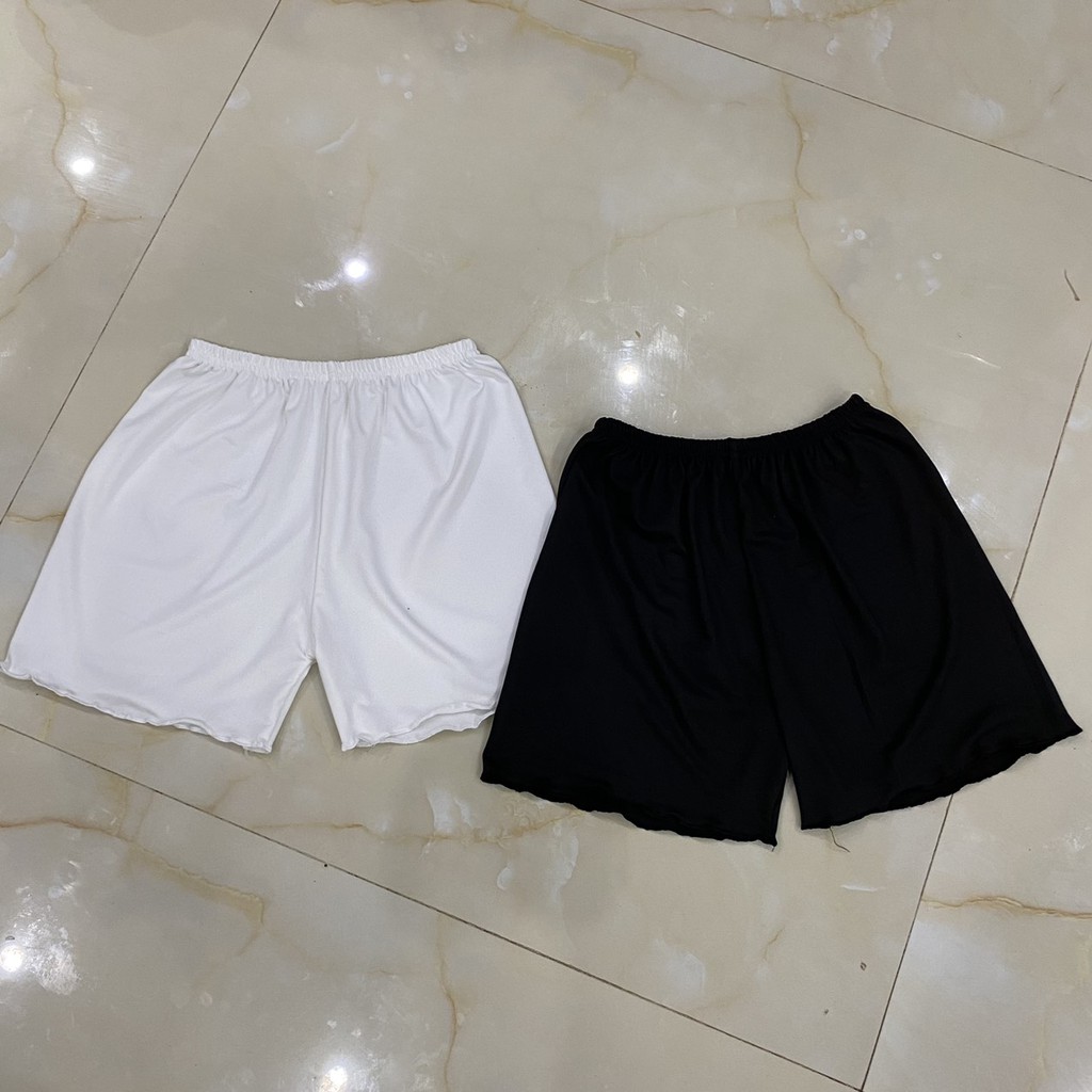 Quần mặc trong váy KA Closet Quần đùi ngủ 2 màu Đen, Trắng, chất thun cotton co dãn tốt, mịn