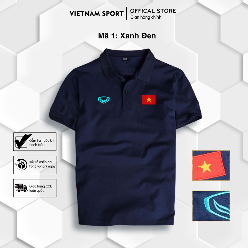 | LOGO THÊU | Áo thun Polo Tuyển Việt Nam Cao Cấp - Polo có cổ Thêu Logo Đội Tuyển Việt Nam, phong cách, tự hào dân tộc