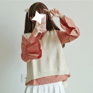 set áo gile phối sơ mi