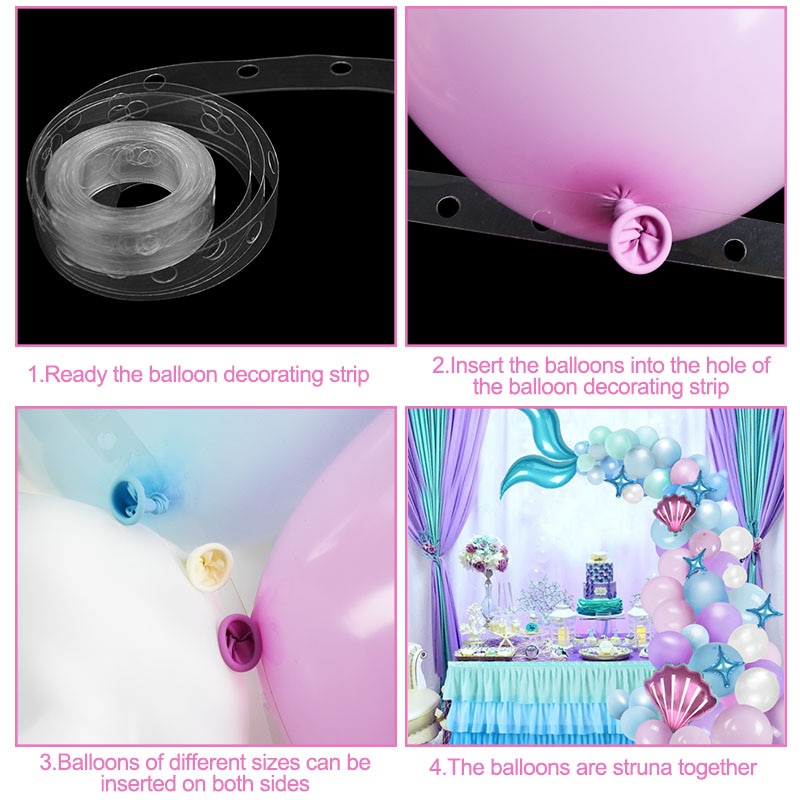 Set 87 Bong Bóng Hình Đuôi Cá Trang Trí Tiệc Sinh Nhật