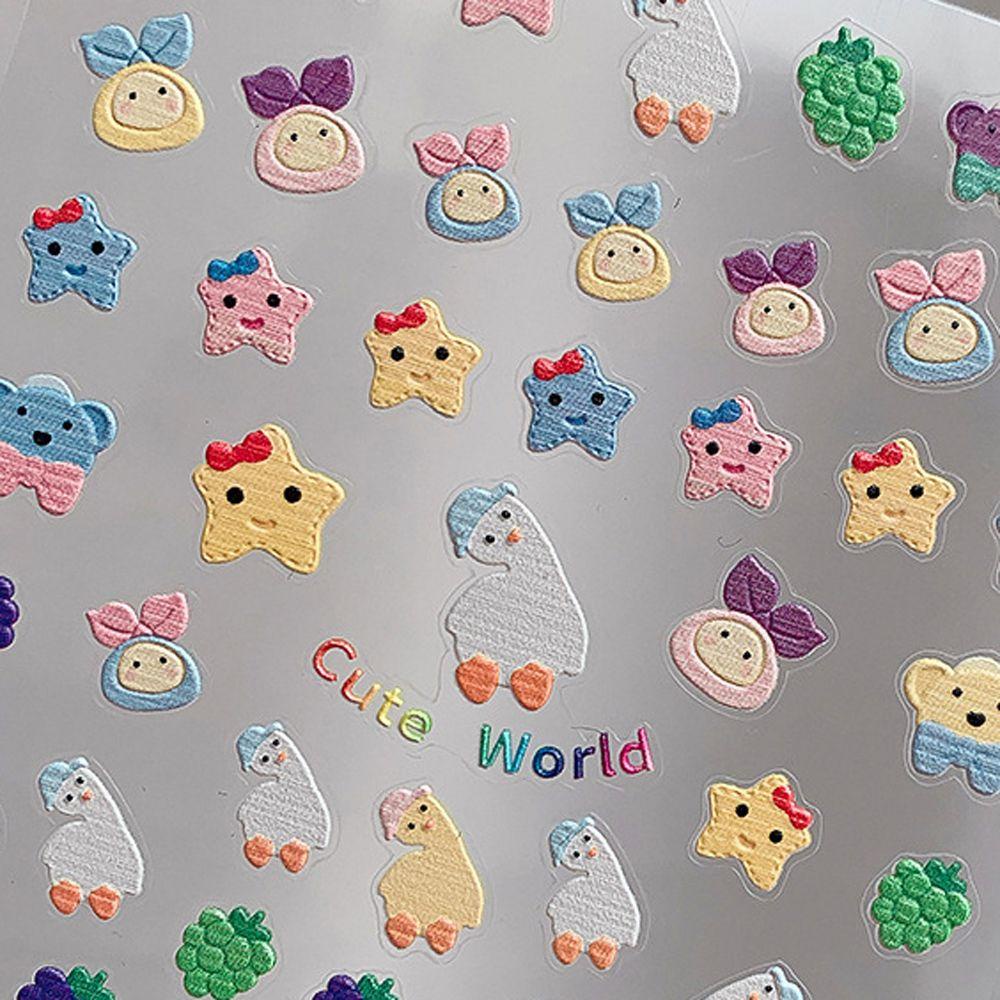 OCEANMAP Miếng Dán Trang Trí Móng Tay 5D Dễ Thương Dành Cho Nữ