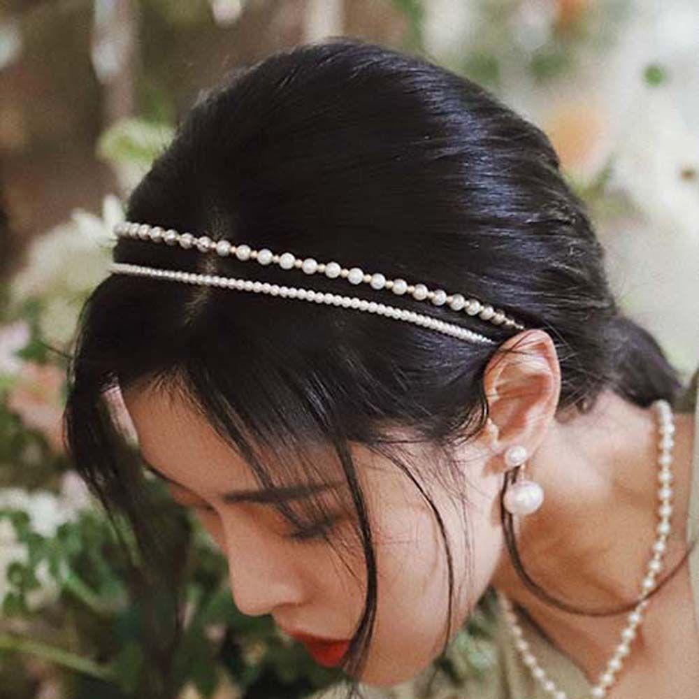 ANEMONE Băng Đô Đính Ngọc Trai Chống Trượt Phong Cách Hàn Quốc Cho Nữ