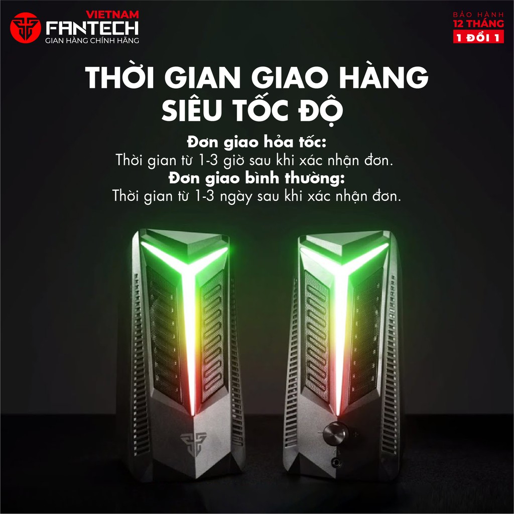 Loa Vi Tính Gaming Fantech GS301 TRIFECTA LED RGB 6 Chế Độ Hỗ Trợ Kết Nối Bluetooth 5.0 và AUX 3.5mm - Hàng Chính Hãng