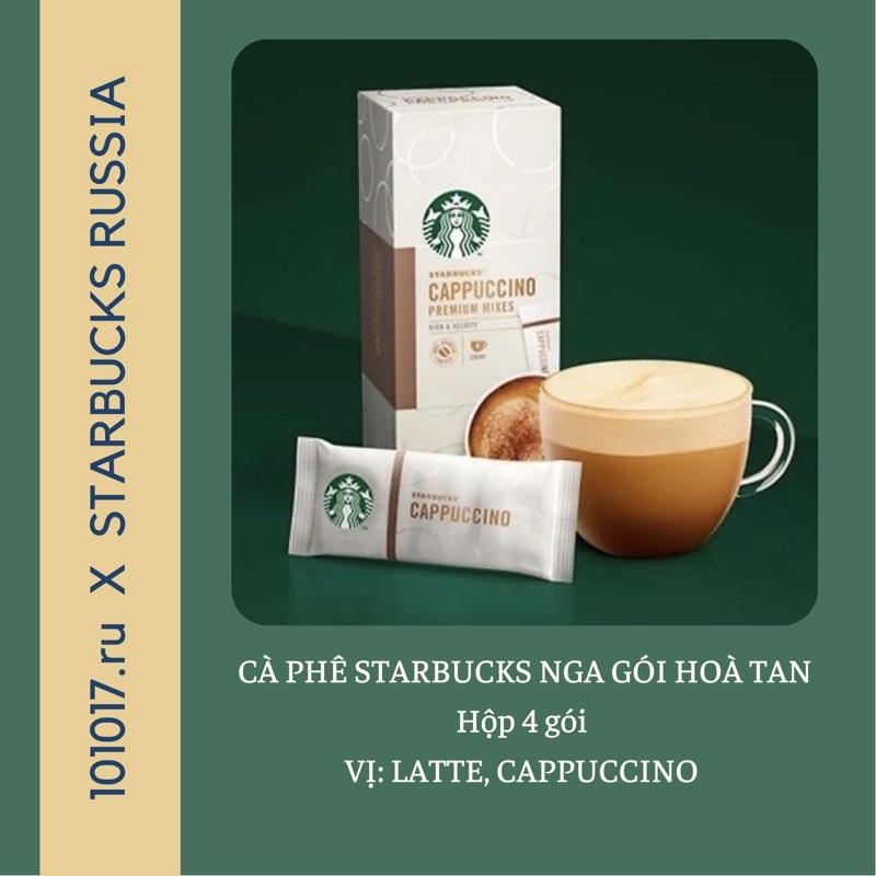 Cà phê STARBUCKS (LATTE & CAPPUCCINO) dạng gói hoà tan nhập chính hãng từ Nga