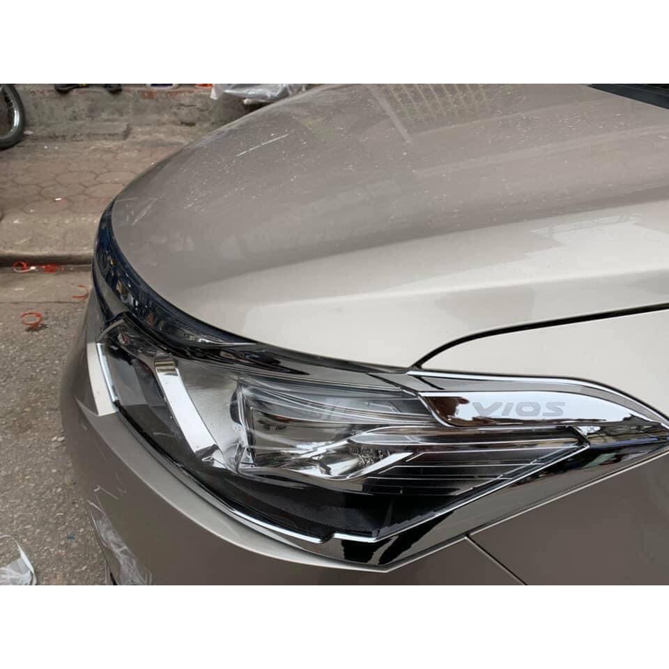 Ốp viền đèn pha, hậu Xe Toyota Vios 2019- 2021 mạ crom