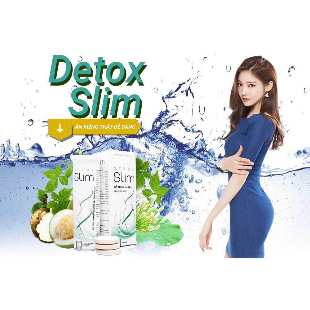 Viên Sủi Giảm Cân Detox Slim - hỗ trợ giảm cân đào thải mỡ thừa Chính Hãng