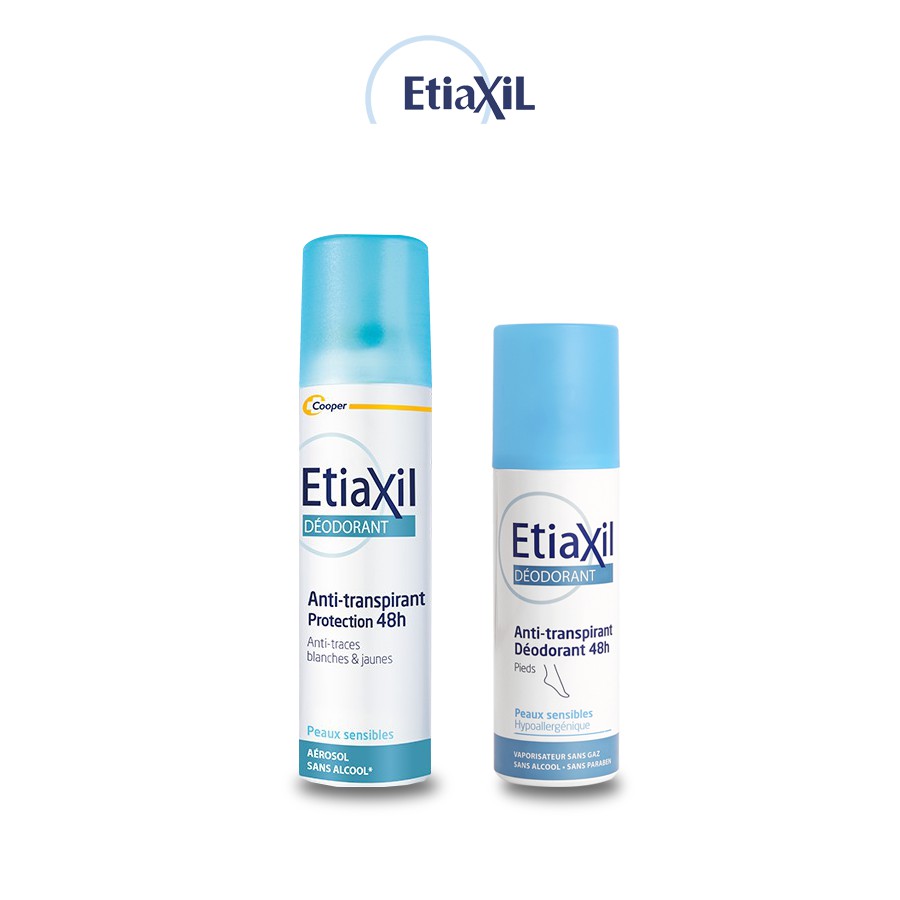 Combo Xịt Khử mùi Hằng Ngày Etiaxil 150ML và Xịt Khử mùi Chân Etiaxil 100ML