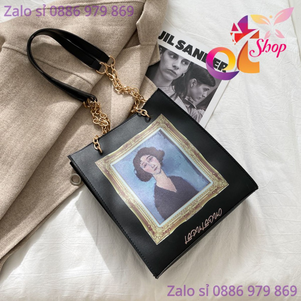 Túi Đeo Vai Phối Dây Xích Phong Cách Thời Trang Pháp Dành Cho Nữ Hottrend QT