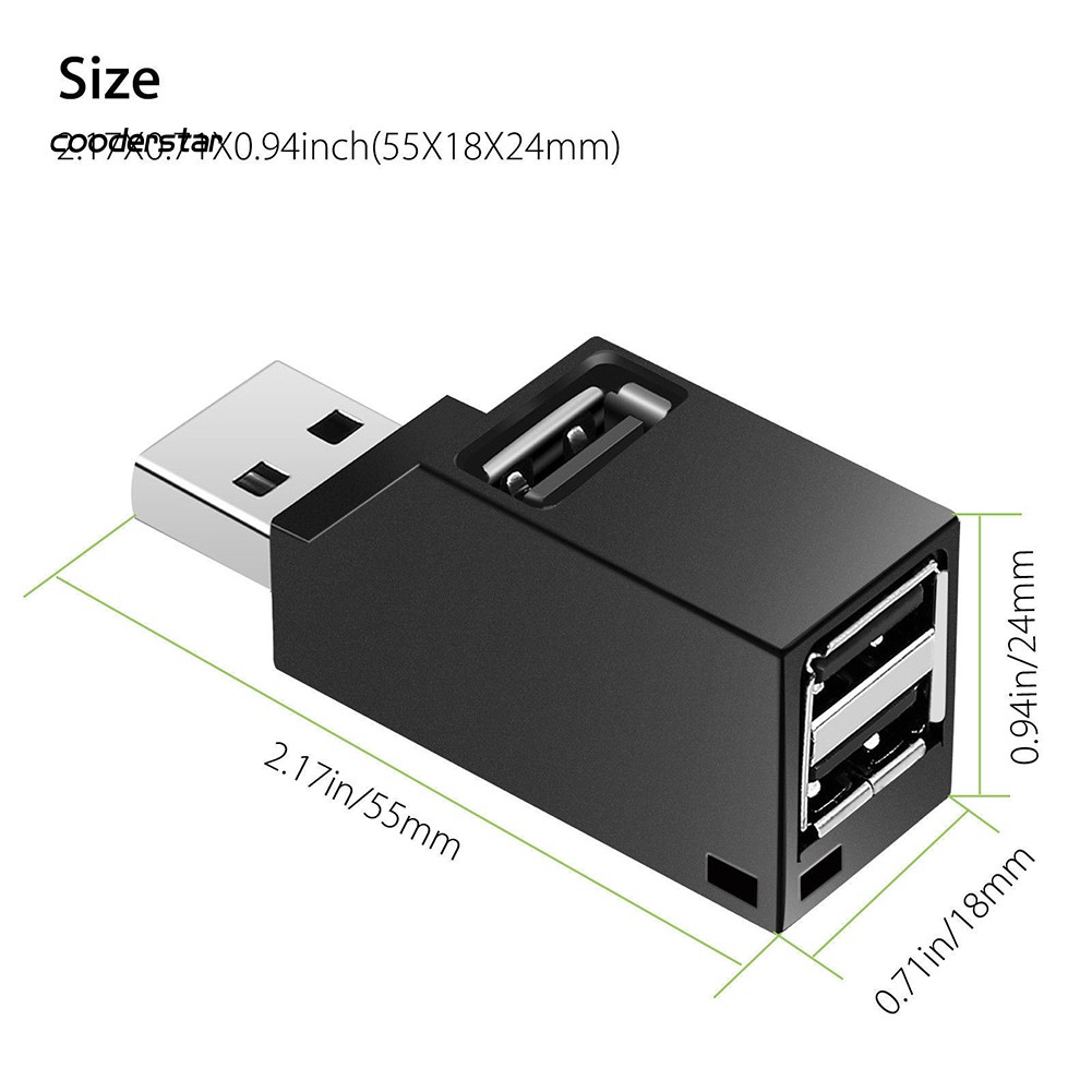 Đầu Chia 3 Cổng Usb 2.0 Tiện Dụng