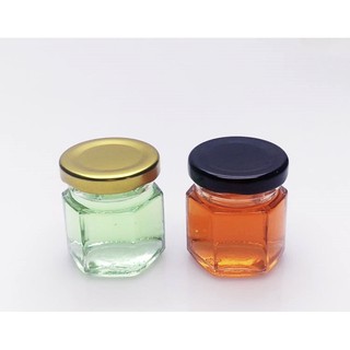 Hủ thủy tinh lục giác 50ml nắp thiếc