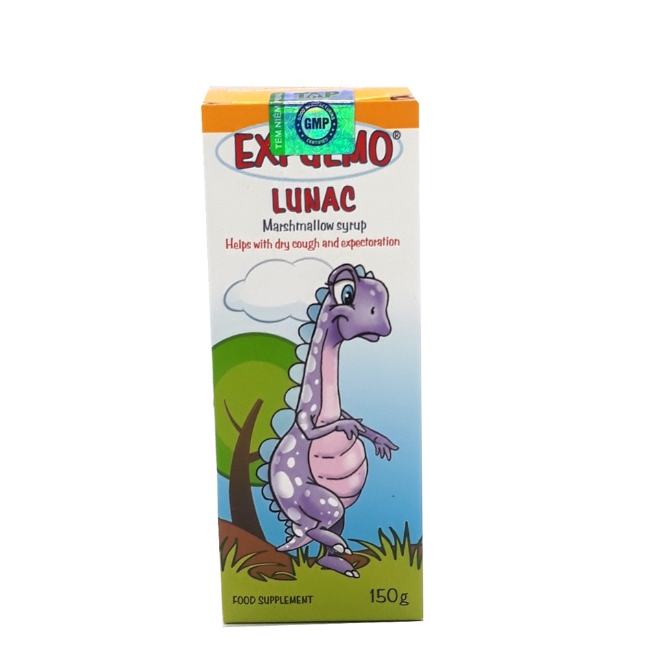 Siro Ho Trẻ Em Expulmo Lunac -  HỖ TRỢ GIẢM HO KHAN, HO CÓ ĐỜM DÀNH CHO TRẺ EM 150g