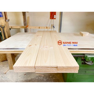 Tấm gỗ thông mặt rộng 14cm x dày 1,2cm x dài 1m2 + láng mịn 4 mặt