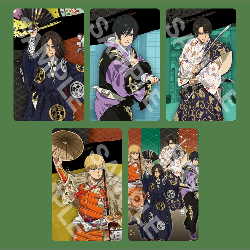 (1 tấm) Ảnh card bo góc in hình ATTACK ON TITAN ver SAMURAI KABUKI Đại Chiến Titan thẻ bo viền 5*8cm #
