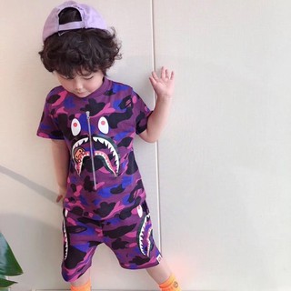 Bộ cộc tay cá mập bape chất thun lạnh Size đại