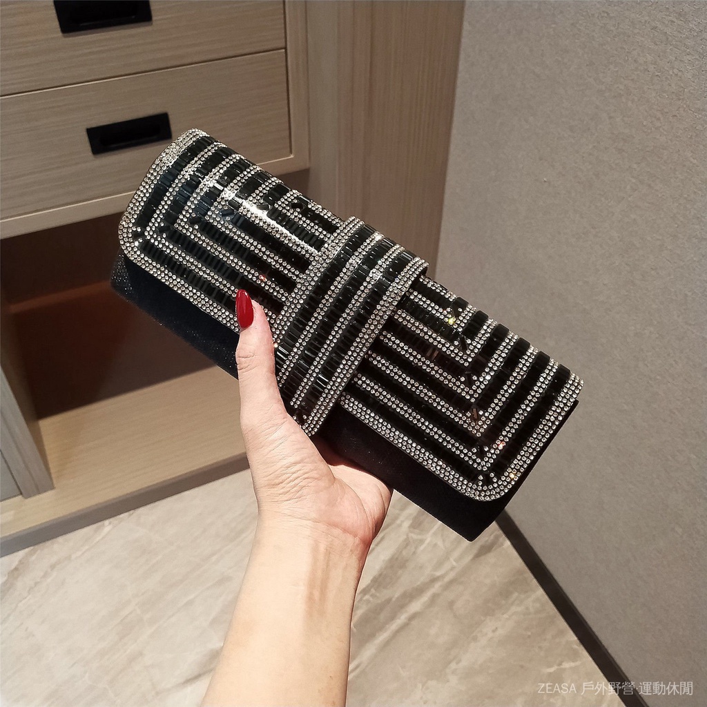 Ví Cầm Tay mini Hình Bao Thư Đính Kim Cương Giả Thời Trang Dự Tiệc Cho Nữ