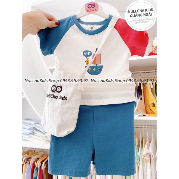 Bộ cộc tay Lullaby chất cotton cao cấp in hình ngộ nghĩnh bé trai bé gái