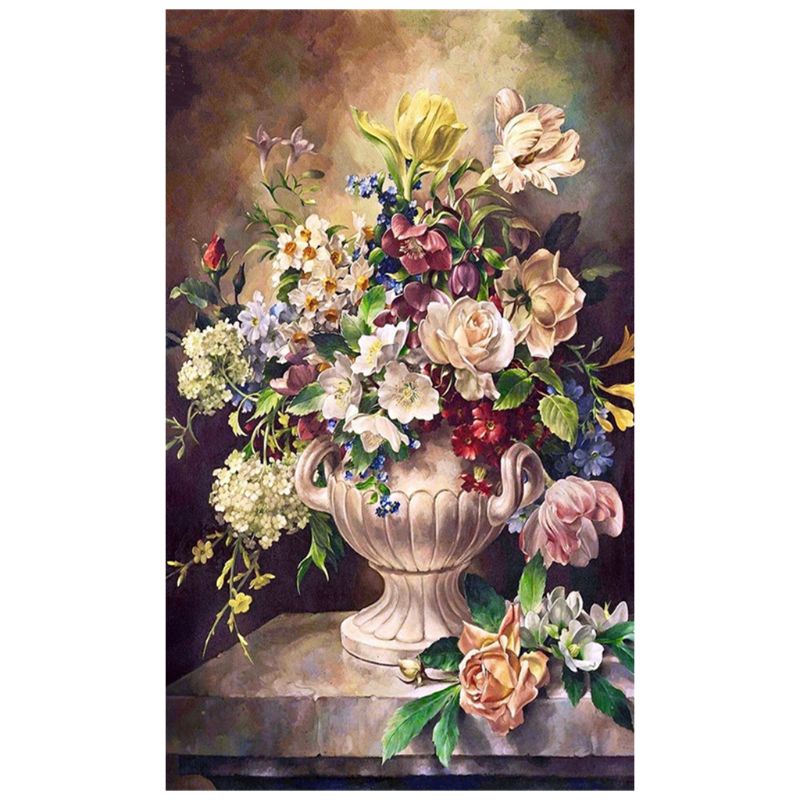 QQ Bộ Tranh Đính Đá 5D Họa Tiết Hoa Phong Cảnh Độc Đáo Trang Trí Nhà Cửa