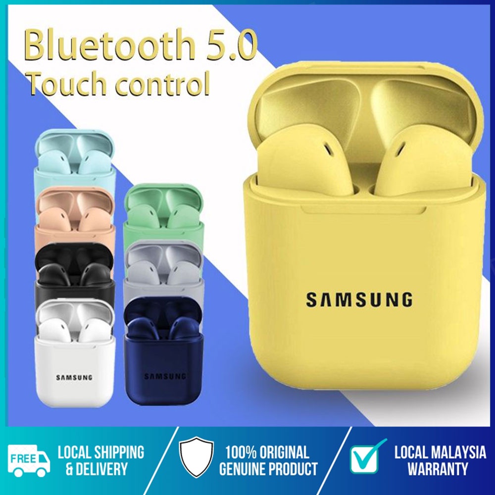 【High quality】 Tai nghe Samsung i12 tws Tai nghe không dây Bluetooth 5.0 Tai nghe thể thao Min Earbdus có hộp sạc Pk jbl inpods ♥️hot♥️