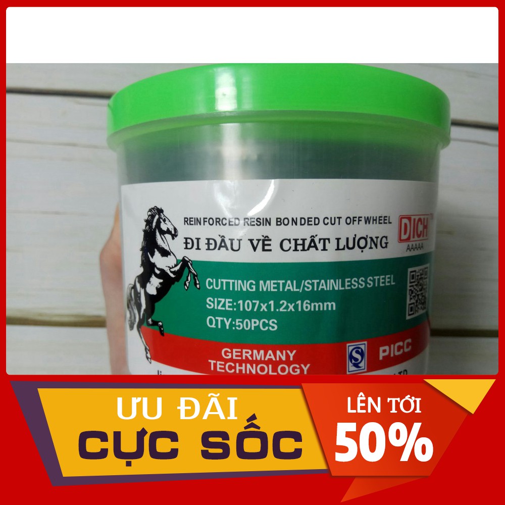 [HÀNG CHÍNH HÃNG] [ ẢNH THẬT]   ĐÁ CẮT 100MM NGỰA XANH 1 HỘP 50 VIÊN  [CHO KHÁCH XEM HÀNG]