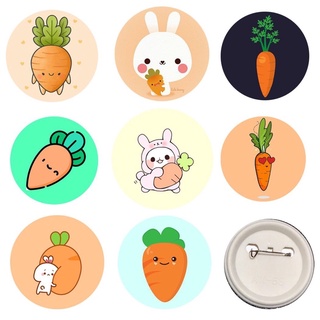 Huy hiệu cà rốt 3-6 cái cute dễ thương đường kính 5,8cm