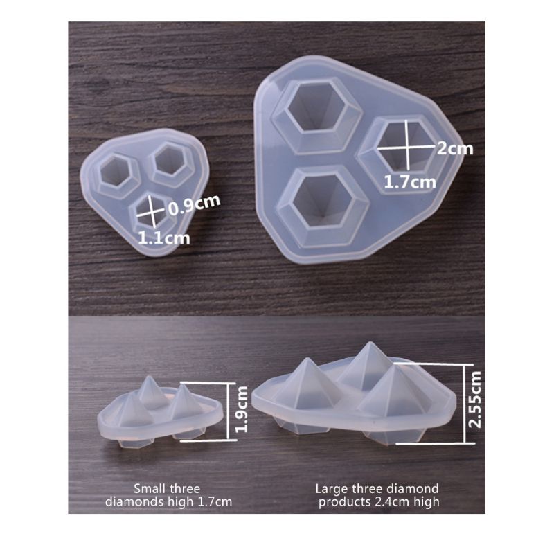 Khuôn silicon hình kim cương cho tự làm trang trí bánh tráng miệng/ trang sức thủ công