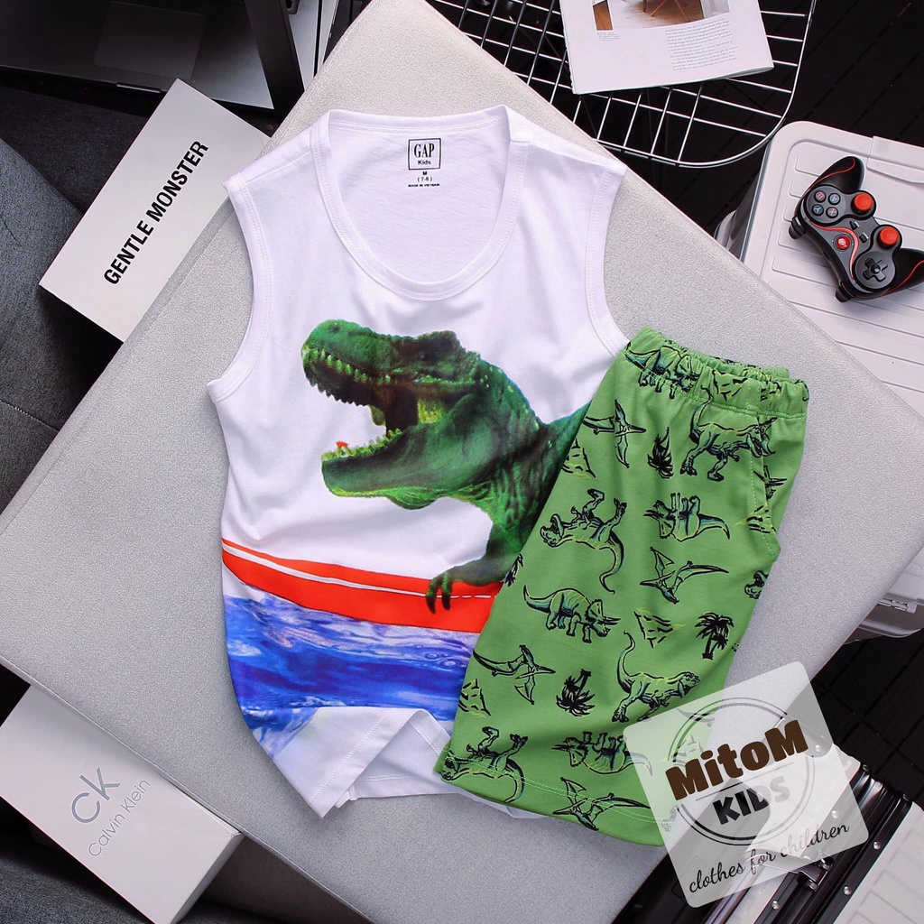 [SALE SỐC] Đồ bộ sát nách size đại bé trai G.A.P ♥️ FREESHIP ♥️ cho bé 5t-12t, chất cotton xuất khẩu, hình in không nổ