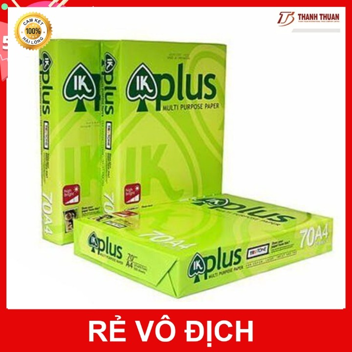 Giấy A4 IK PLus 70 - Giấy Photo - Giấy in - Giấy IK - Giấy A4 - Văn phòng phẩm - Aha Book