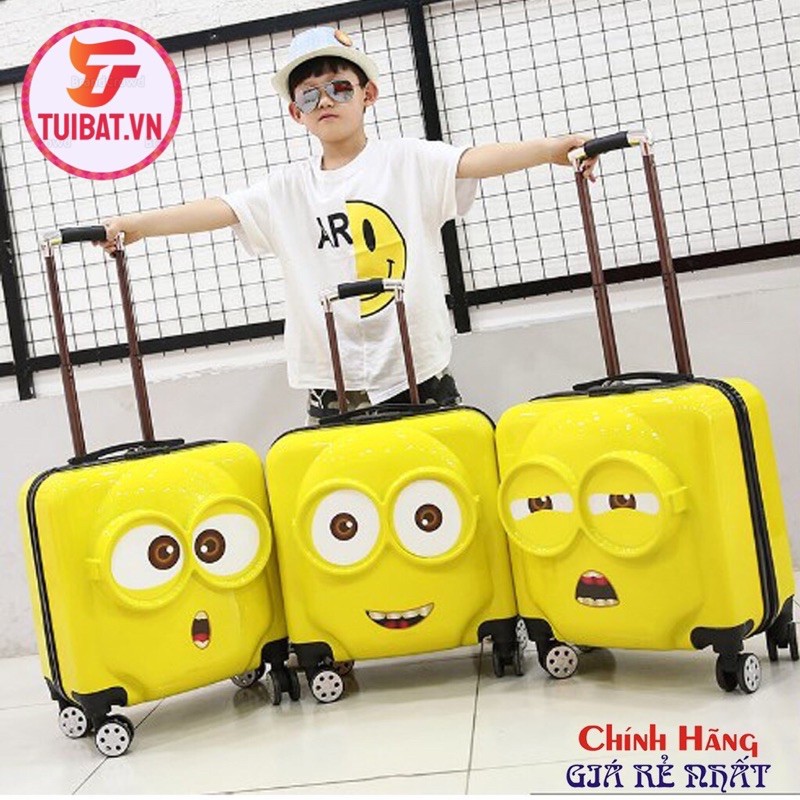 VALI TRẺ EM KÉO DU LỊCH MINION VUÔNG SIZE TO 3 SẮC THÁI CẢM XÚC CHO BÉ TRAI GÁI ĐỀU ĐẸP HOT 2021