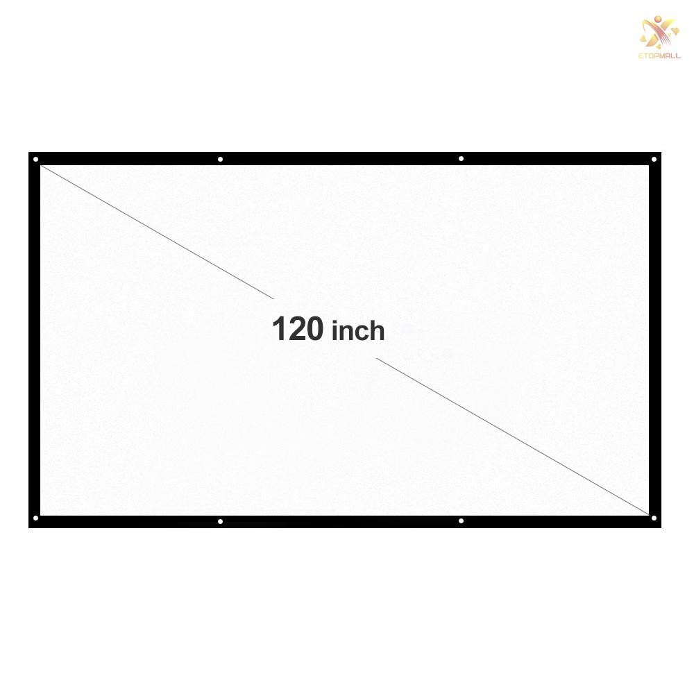 Bộ Màn Hình Máy Chiếu Di Động H120 120 &quot;Hd 16: 9 Trắng Dacron 120 Inch