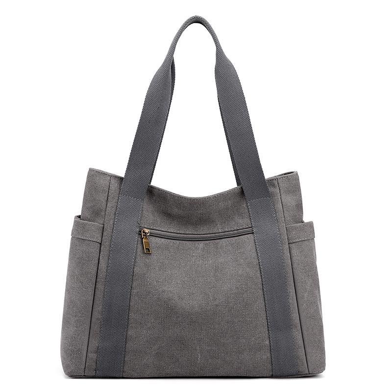 Túi Xách Canvas Màu Trơn Cỡ Lớn Thời Trang Cho Nữ
