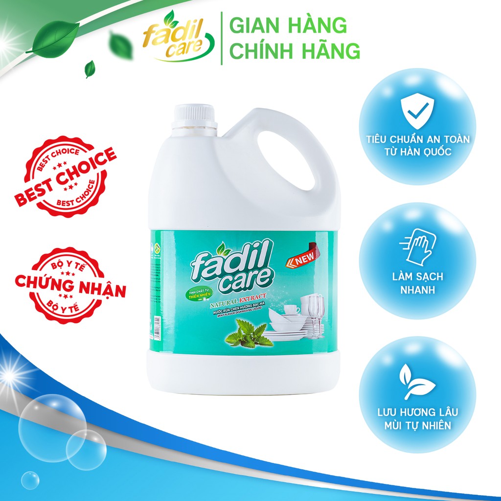 Nước rửa bát đa năng Fadil Care, Nước rửa chén công nghệ Hàn Quốc, Can 4 lít