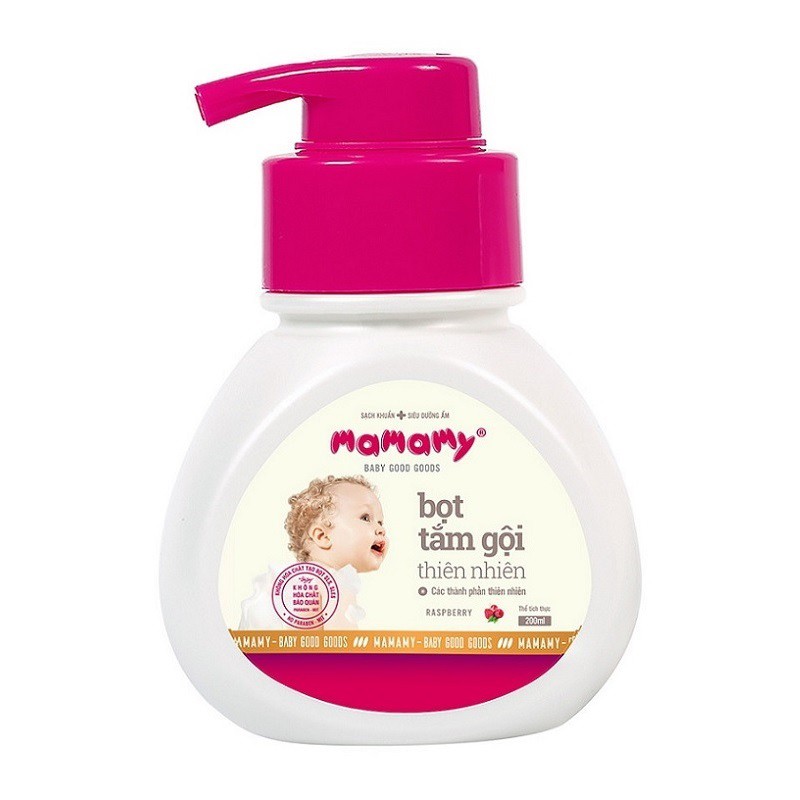 Bọt tắm gội thiên nhiên Mamamy - hương Raspberry 200ml