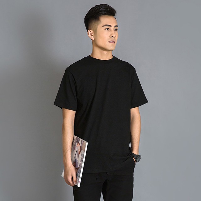 Áo phông cotton IMME hàng xuất khẩu Nhật Bản cao cấp phông trơn màu trắng đen cho nam nữ regular fit LA01