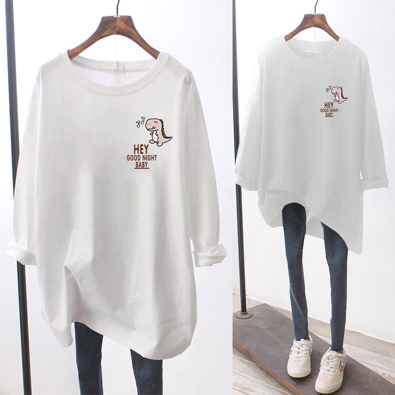 NRVP Áo thun tay dài cổ tròn plus size 5XL thời trang