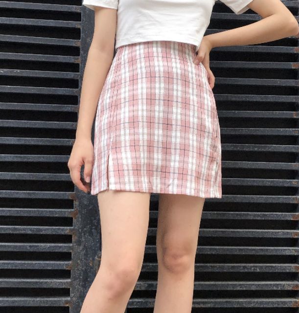 [Ảnh thật/Video] Chân váy kẻ ulzzang chân váy chữ A nữ hàng Quảng Châu | BigBuy360 - bigbuy360.vn